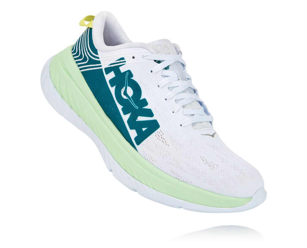 Hoka One One Carbon X Löparskor Herr Gröna Grå/Vita - SE-0742615